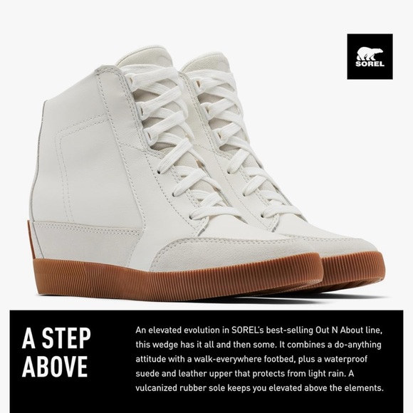 SOREL White Women's Out N About Wedge Boot - NWT Size 8.5 - Picture 2 of 11